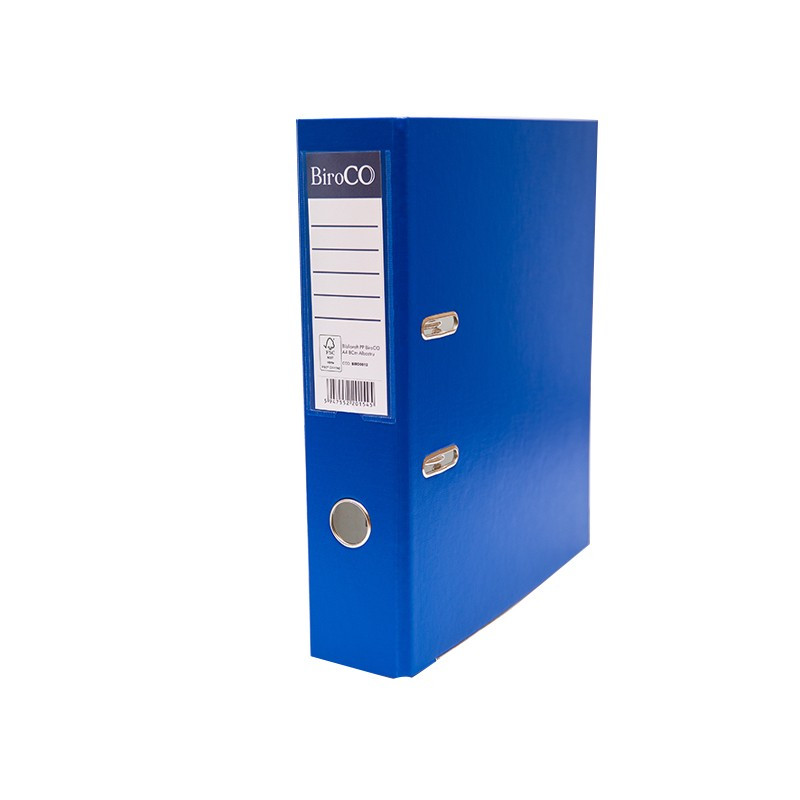 Biblioraft arhivare documente, A4, cotor 5 cm, 350/600 coli 80 gsm, carton si PVC, albastru - imagine 3
